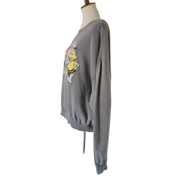 Vintage - 90s General Mills Character Gray Cropped Sweatshirt - Picture 3 of 5